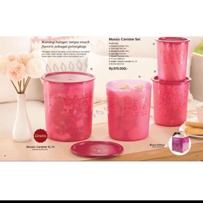 Tupperware mosaic canister set toples kue lebaran