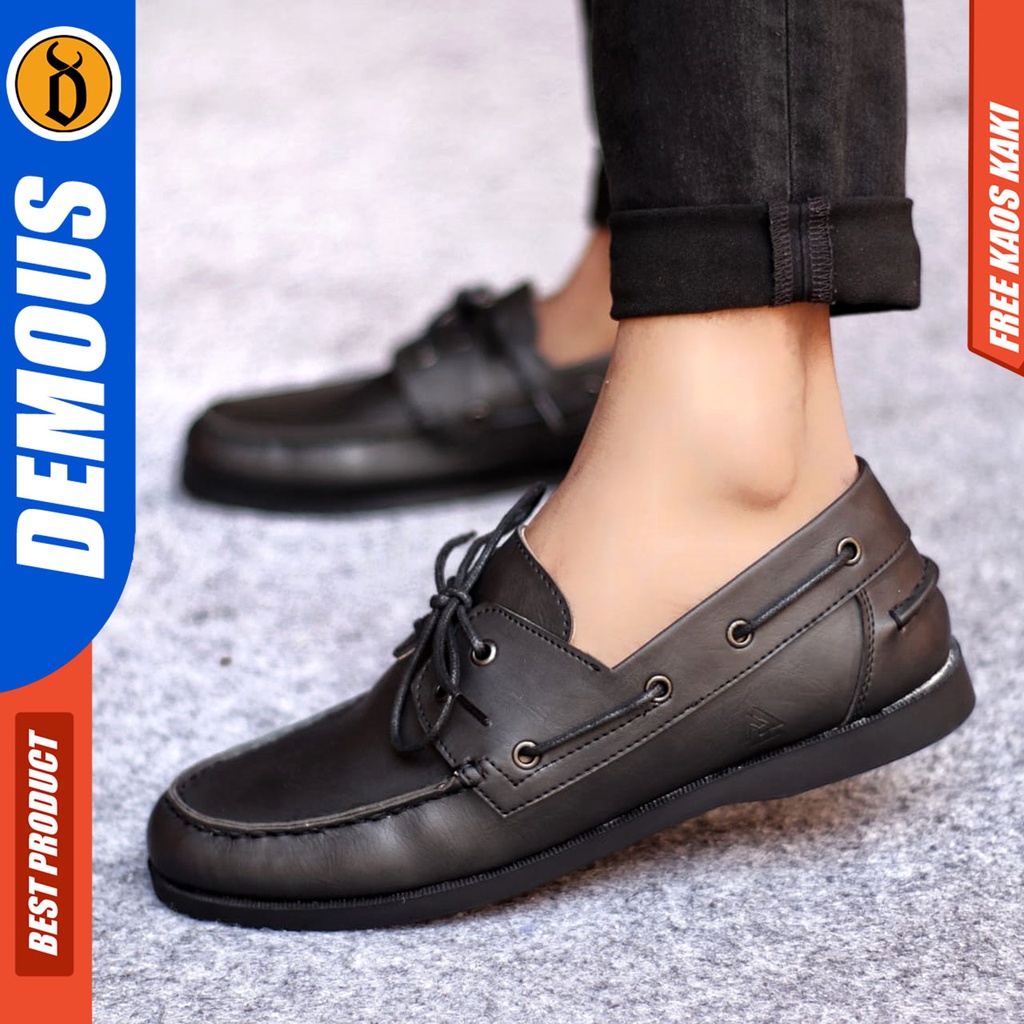 Sepatu Casual Pria Formal Pantofel Hitam Kerja Kantor Kuliah Kondangan Kulit Syntetic Keren Fashion Terbaru