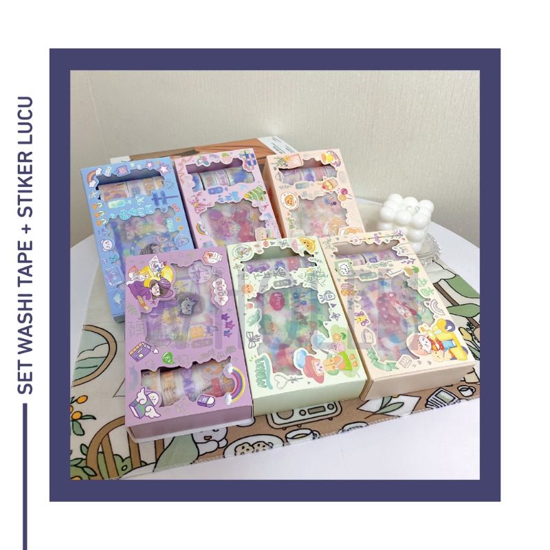 

Paket Stiker Dengan Washi Tape YDMSTZ28 Soft Pastel Kado Lucu Unik Viral Termurah