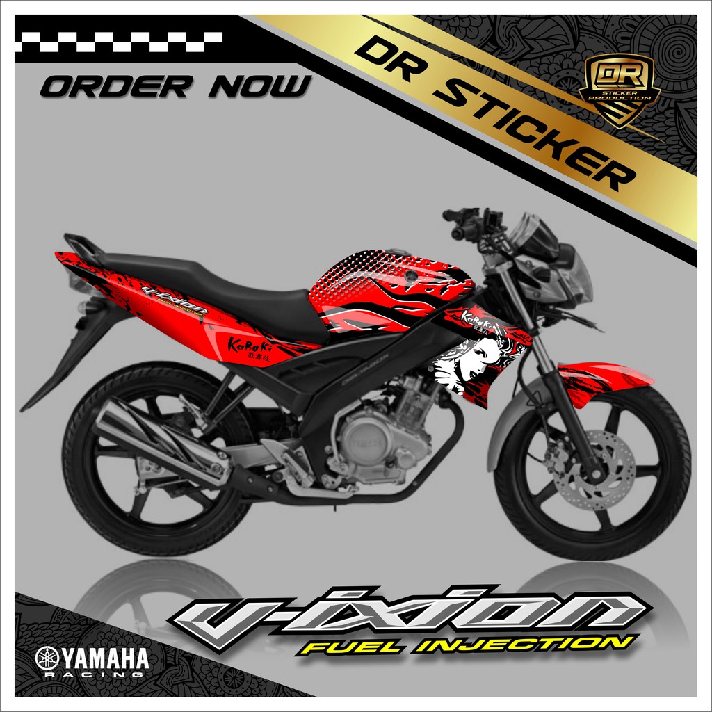 (COD) dECAL Custom VIXION Old - Decal Yamaha VIOXION Old Desain Kabuki 001
