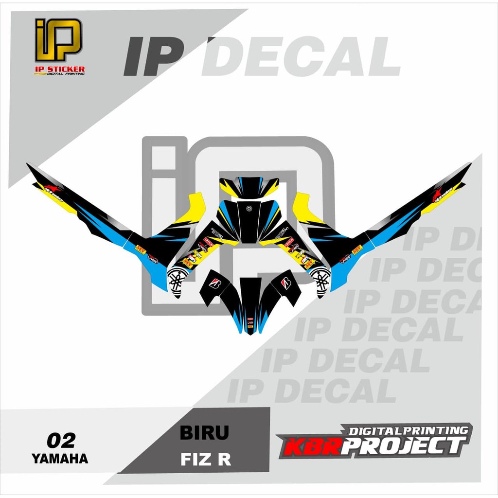 DECAL FIZ R STICKER VARIASI MOTIF GRAFIS DECAL MOTOR YAMAHA FIZ R 02 CUSTOM BEBAS BISA