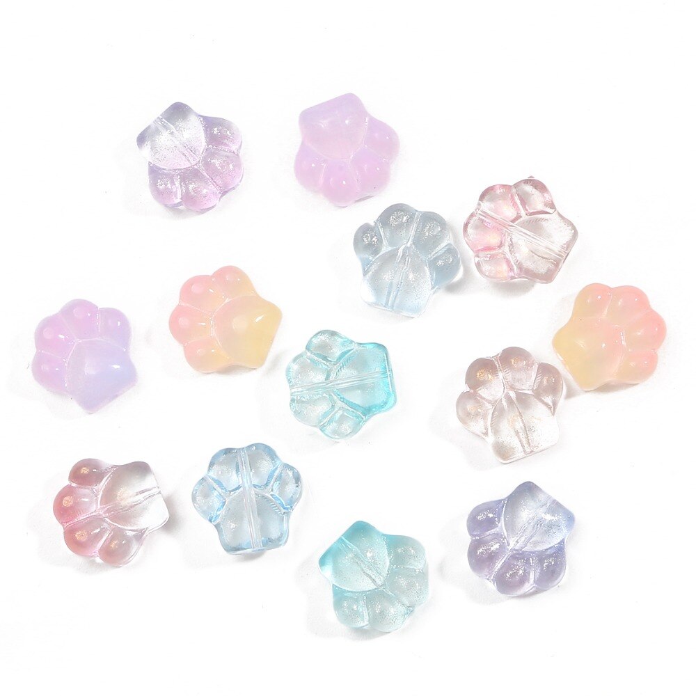 10pcs/pack 13x14mm Cat Claw Beads Loose Spacer Glass Beads Charms Connector for Bracelet Necklace For DIY Handmade accessories