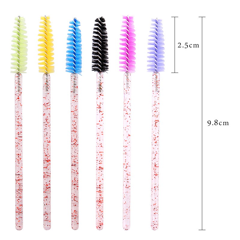 Ready Stock 50pcs Eye Makeup Tool ekstensi bulu mata sikat warna Disposable Eyelash Brush Wand