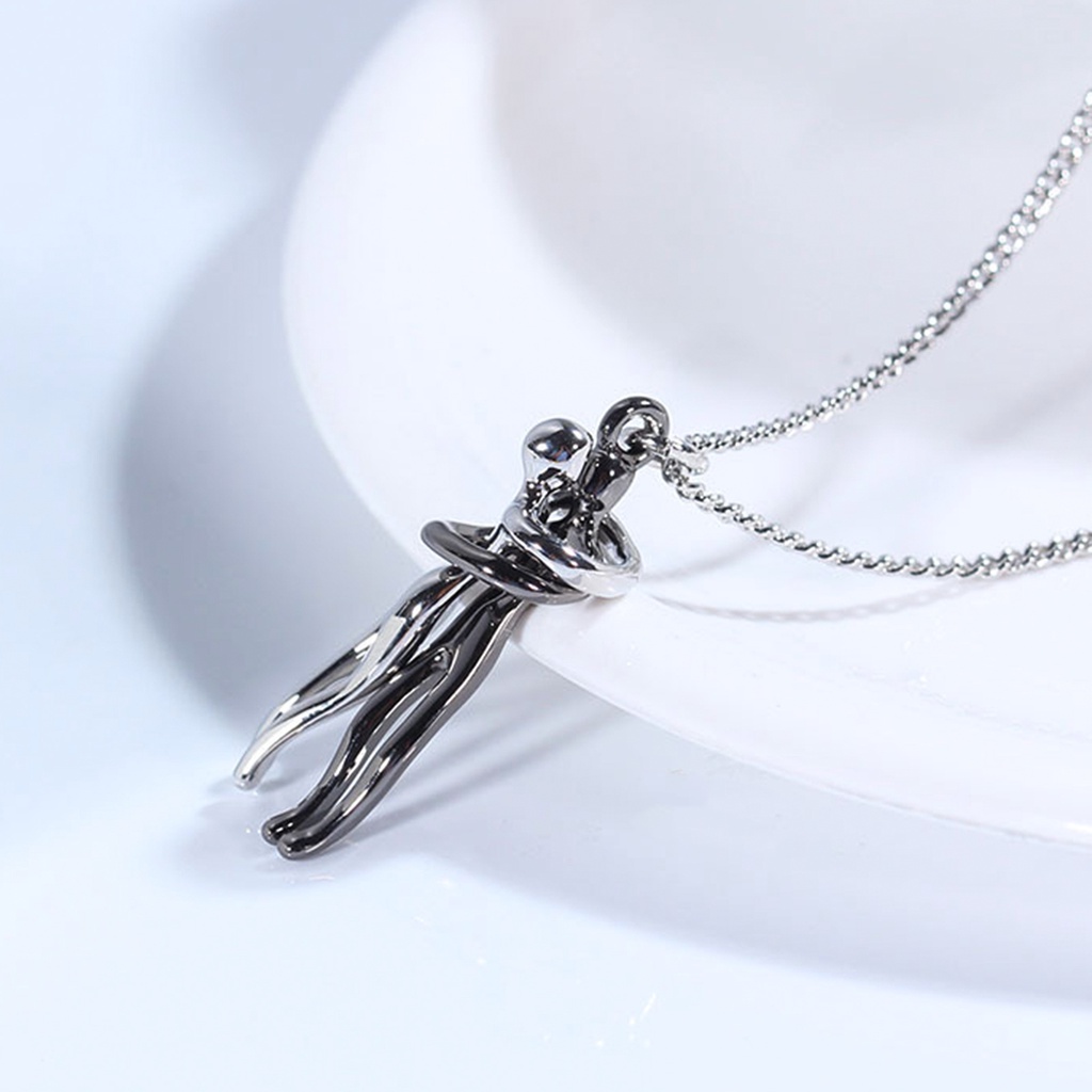 Hu Hu Hu Hu Hu Alat Bantu Pasang Kacamata♡ Kalung Rantai Choker Dengan Liontin Bentuk Penari Hug Untuk Priawanita