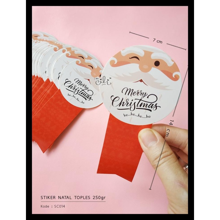 

(SC014) STIKER NATAL CHRISTMAS SANTA UNTUK TOPLES 250GR (UK 7X14CM)