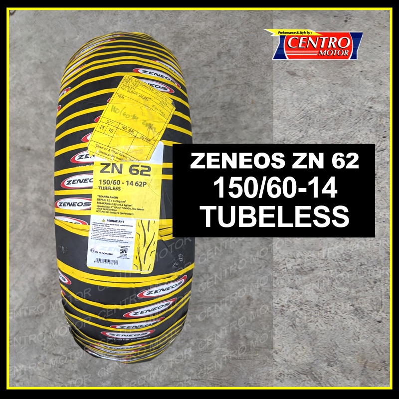 ZENEOS 150/60-14 ZN62 ban motor TUBELESS ban belakang aerox/pcx150