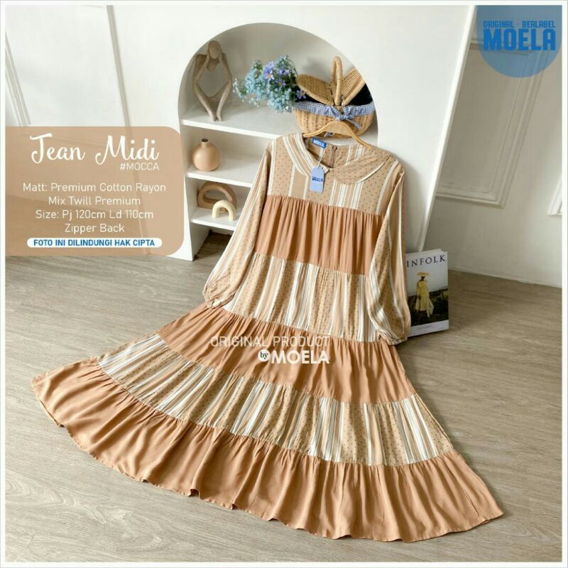 JEAN LOREL,NIBLAS,SILWI,ILARE,JEJU Midi Dress Ori Moela