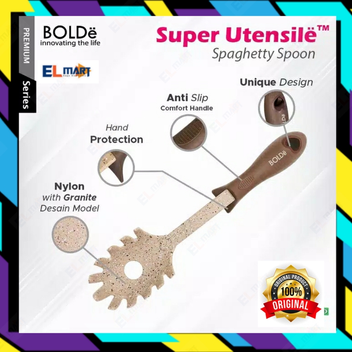 BOLDe Super utensile Spaghetty spoon granite series - sendok spageti