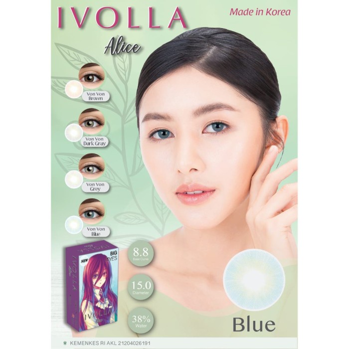 Soflens IVOLLA ALICE BY EOS NORMAL / softlense / softlen /BB Lensa - BLACK ROSES, NORMAL
