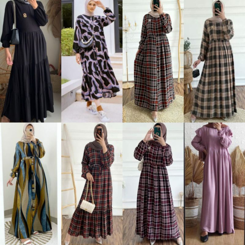 GAMIS RAYON VISCOSE HOMEDRESS BUSUI BEST SELLER / GAMIS MUSLIM BUSUI MOTIF TERBARU