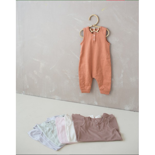 Cotton Cub Jumper Terusan Tanpa Lengan Anak Bayi Polos Cotton Cub Jumper Terusan Tanpa Lengan Anak Bayi Polos