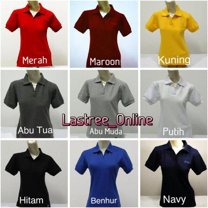KAOS POLO SHIRT CEWEK KERAH V TANPA KANCING POLOSHIRT WANITA KRAH V