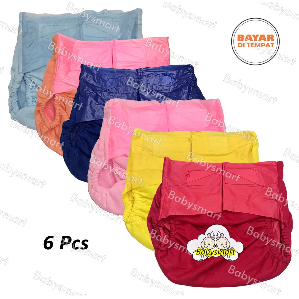 Babysmart -  6 Pcs Popok / Celana Bayi Kain REKAT Cuci Ulang PERMATA / Diapers / Celana Lampin / Clodi Murah