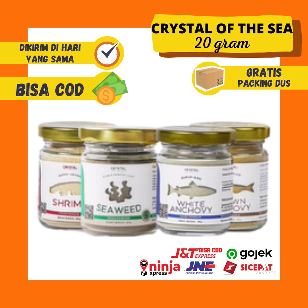 Crystal of the Sea - (Set of 3 Jar 20GR) White Anchovy + Ikan Gabus + Brown Anchovy + Shrimp Powder + Seaweed / Bubuk MPASI