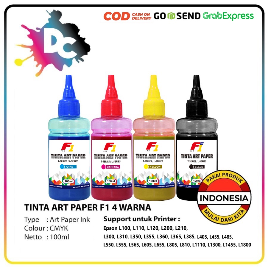 Jual Tinta Art Paper F1 Ink 100ml Set CMYK Shopee Indonesia
