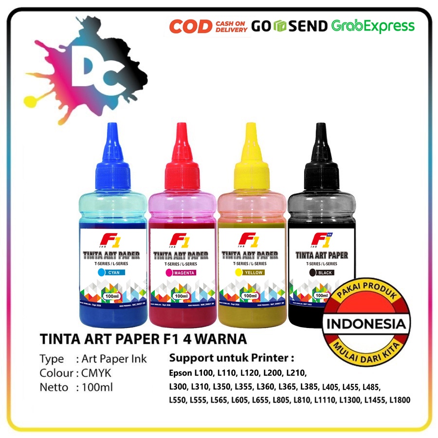 Jual Tinta Art Paper F1 Ink 100ml Set Cmyk Shopee Indonesia 7659