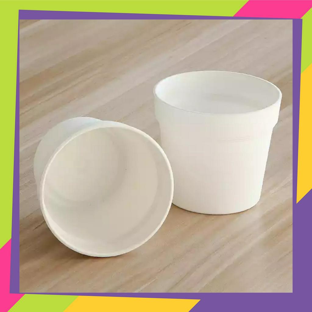 1154D1 / Pot bunga plastik bulat putih / Pot bunga tanaman Artificial