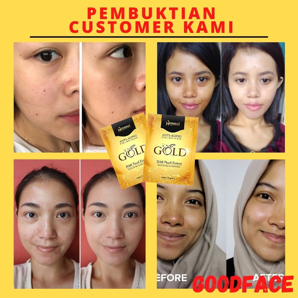 MASKER WAJAH NATURGO MASKER GOLD HANASUI BPOM PEMBERSIH WAJAH FACE MASK ANTI AGING PENGHILANG KOMEDO PERAWATAN KECANTIKAN