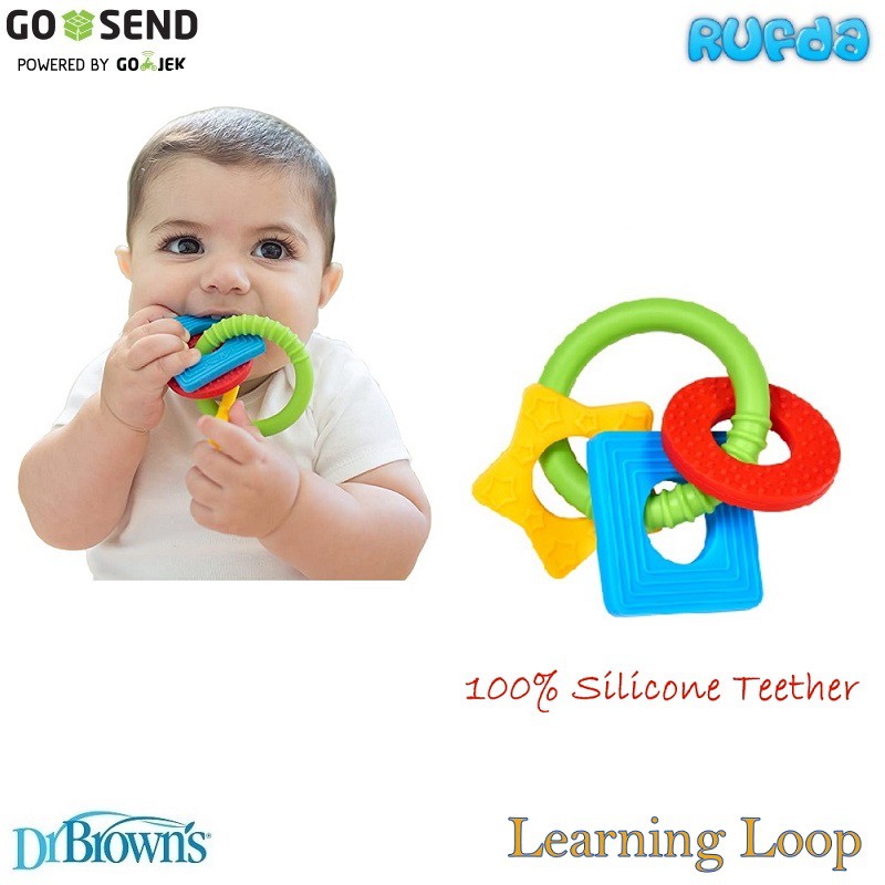Dr Brown's Learning Loop Silicone Teether Gigitan Bayi Browns