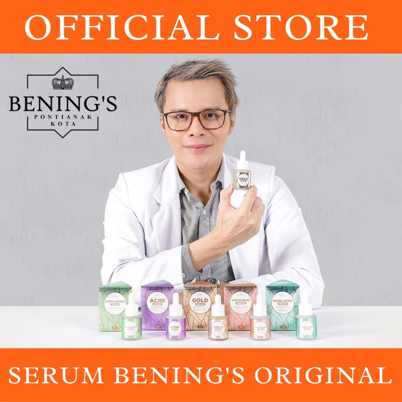 Jual BENINGS SERUM ACNE GOLD WHITENING ANTI AGING DARK SPOT BY DR OKY PRATAMA Shopee Indonesia