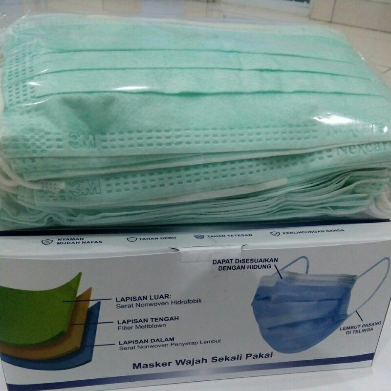 Masker medis 3ply merk NEXCARE (3M)