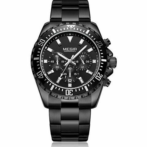 Jam Tangan Pria Megir 2064 Analog Chronograph Tanggal Aktif
