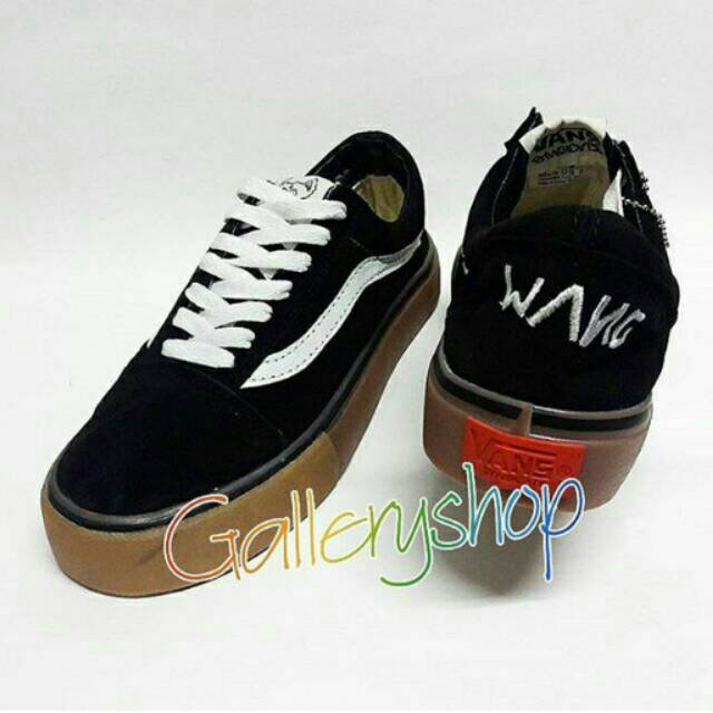 Sepatu Vans Golf Wang Black White ( Hitam Putih) Sol Gum USA Waffle ICC Cowok