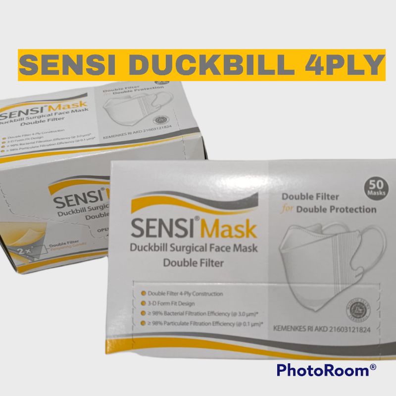 Masker Sensi Duckbill Mask 4 ply isi 50pcs original 4ply duckbill face mask sensi