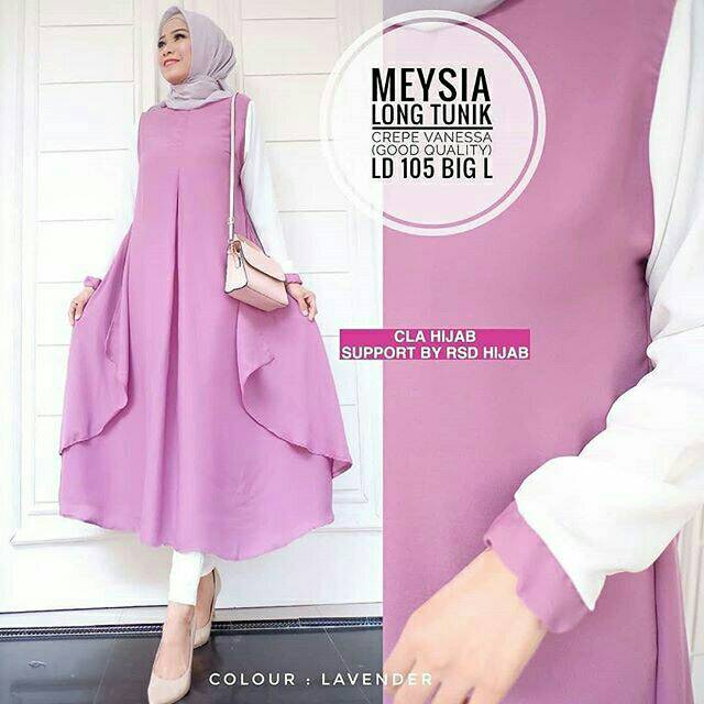 Meisya Long Tunik-DRESS MUSLIM - fashion wanita -baju wanita -baju gamis- dress- gamis- gamis wanita