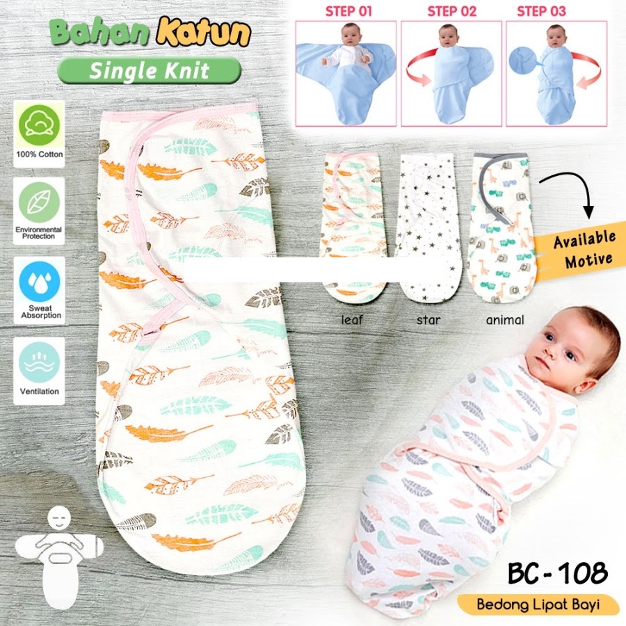 Bedong Instan Lipat Baby Leon - Bedong Bayi Instant Lipat