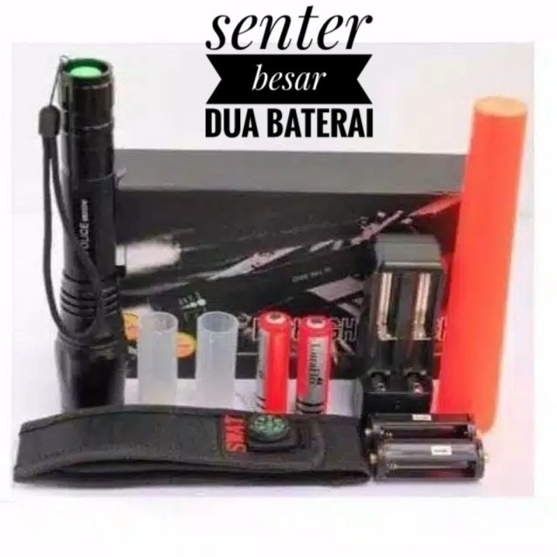 Senter SWAT Police LED T6 / 99000w - Free Dua Batrai 18650 Dan charger