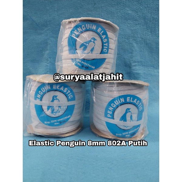 Karet Penguin 802A/8mm Putih @120Y/Rol =rp.35.700/1Rol