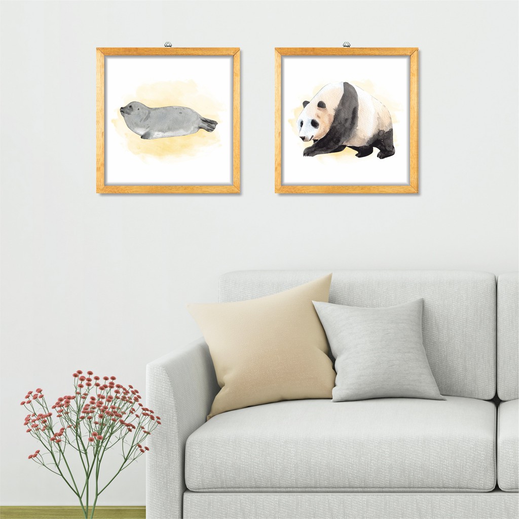 Wooden Projects Hiasan dinding pajangan rumah Frame dekorasi rumah motif hewan vector shabby - LOK