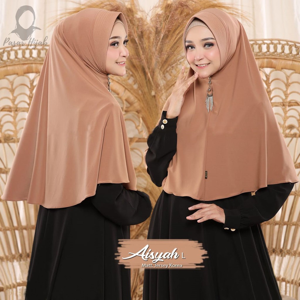 Hijab Bergo Jersey Premium Jilbab Instan Bergo Aisyah L Kerudung Bergo Polos Pasar Hija'b