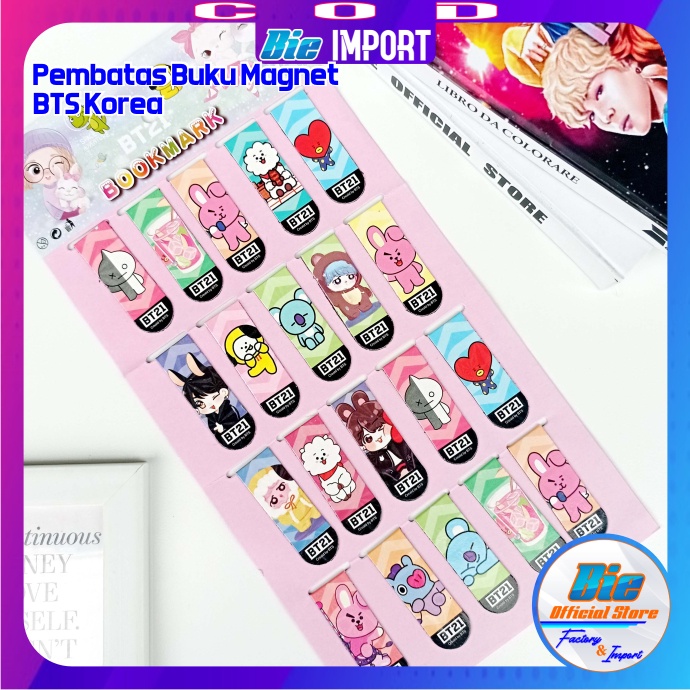 Stiky Note Magnet BTS Korea Impor / Pembatas Buku Magnet BTS