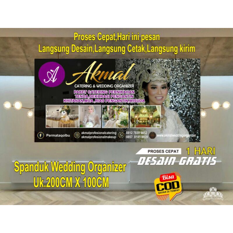 Spanduk Wedding Rias Pengantin,Wedding Organizer,UK.200CmX100Cm