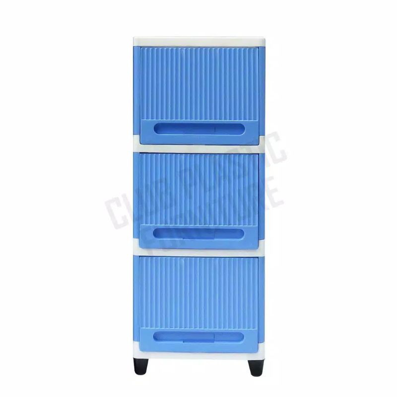 CLUB-Lemari Flip Cabinet Susun 3 / Lemari Kabinet / Laci Susun / Laci Serbaguna