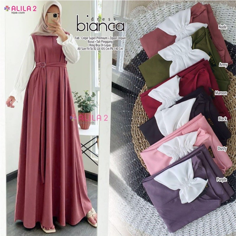 BIANCA DRESS/ DAILY DRESS/ GAMIS CANTIK/ GAMIS POLOS/ DRESS MUSLIM/ DRESS WANITA/ DRESS PREMIUM