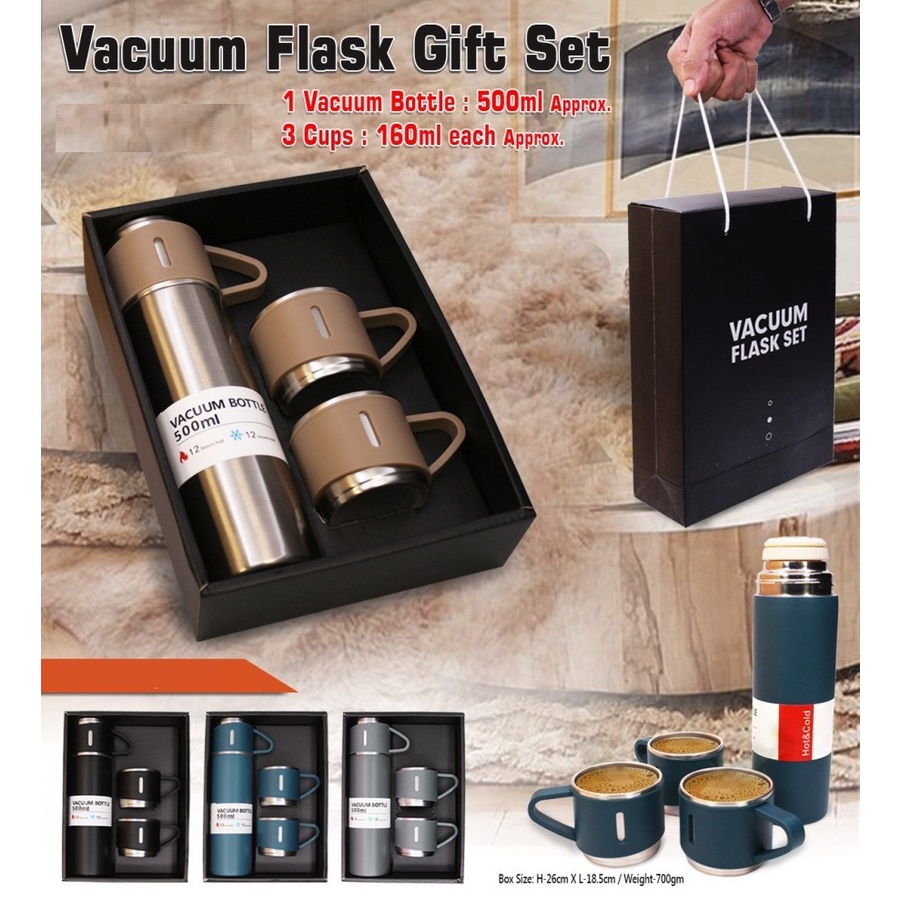 TERLARIS !!! Botol Minum Termos 500ml Vacuum Cup Stainless TERBARU GIFT SET Termos sultan panas dingin tahan lama murah COD