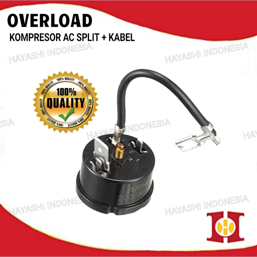 Overload Kompresor AC Split Bulat Kabel 1/2 3/4 1 11/2 2 0.5 1.5 PK HP