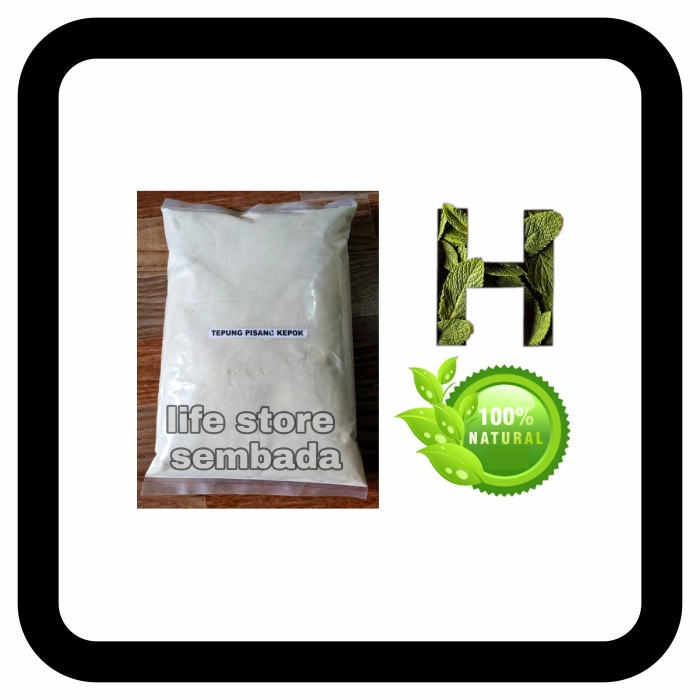 

MURAH tepung/bubuk/serbuk pisang kepok 500 gram