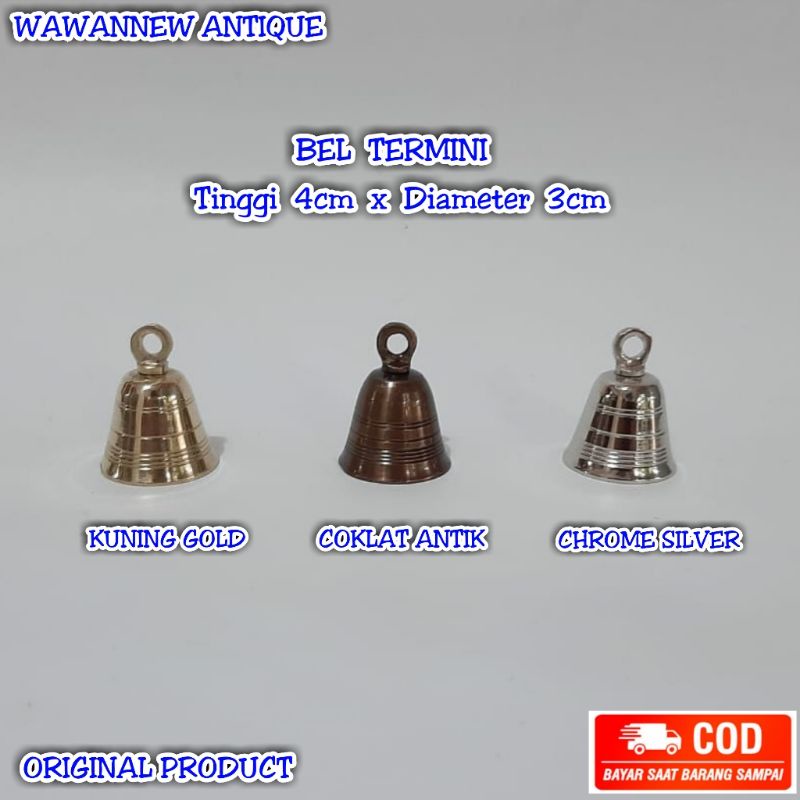 Bel Lonceng Klintingan Krincingan Kuningan Unyil motif garis / Brass doorbeell 03