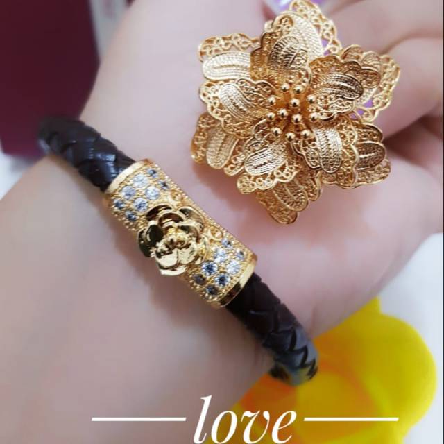 Set gelang tangan keren dan cincin xuping