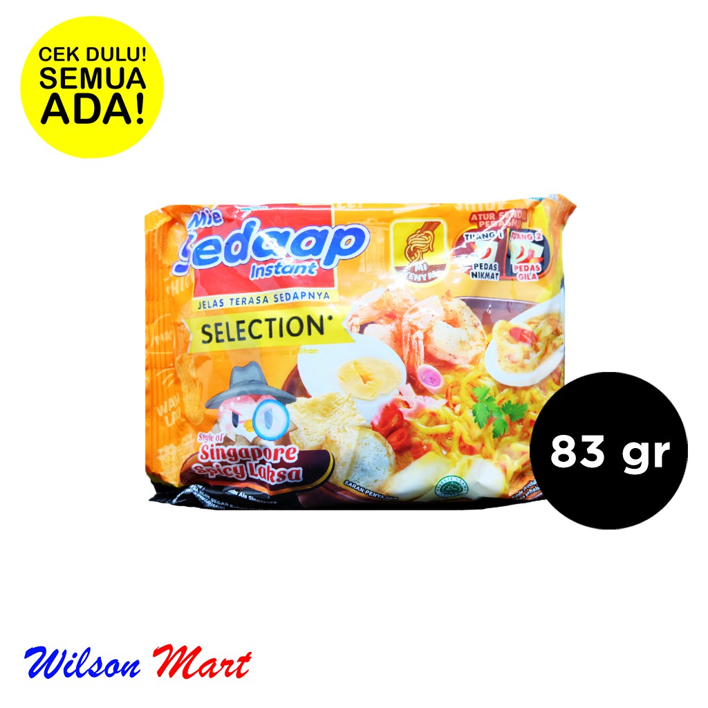 

MIE SEDAAP INSTANT KUAH STYLE OF SINGAPORE SPICY LAKSA 83 GRAM