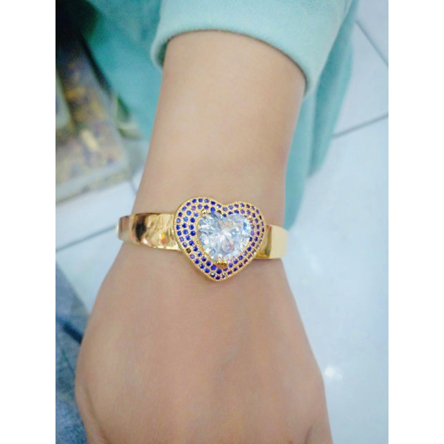 Gelang tangan wanita love mata/ lapis emas gold