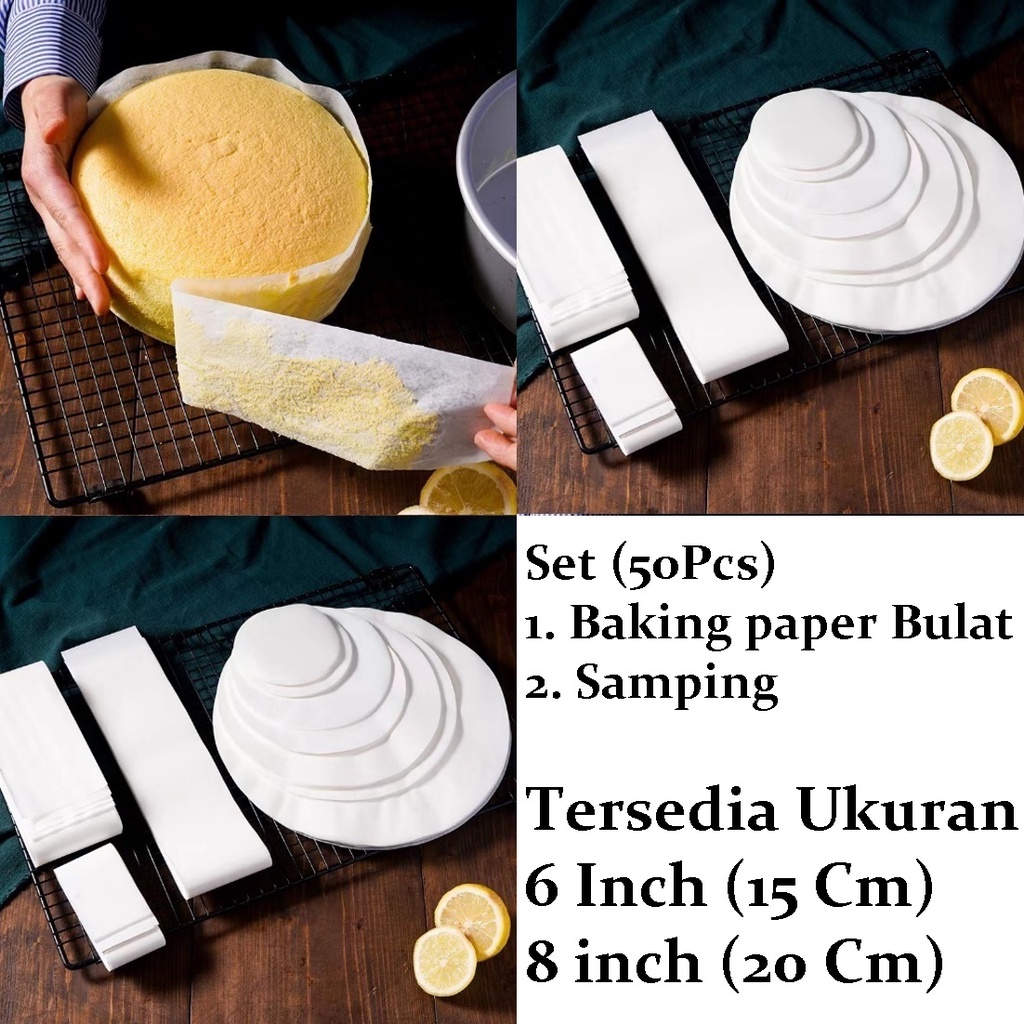 Baking Paper Kertas Bapao Kue Bulat Baking Paper 4 6 8 Inch Set