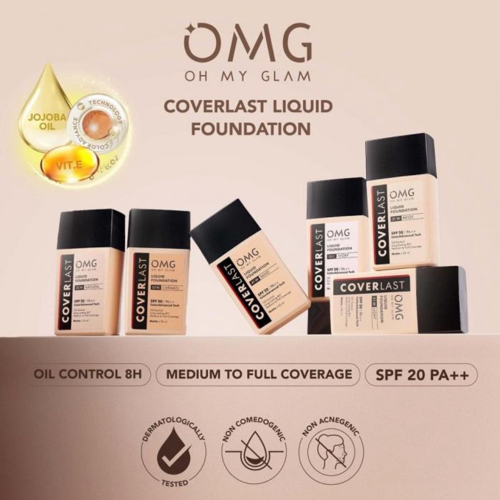 OMG Oh My Glam Coverlast Liquid Foundation | Alas Bedak