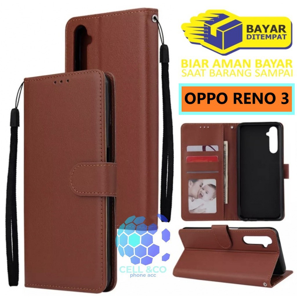 Flip cover OPPO RENO 3 Flip case buka tutup kesing hp casing flip case leather wallet