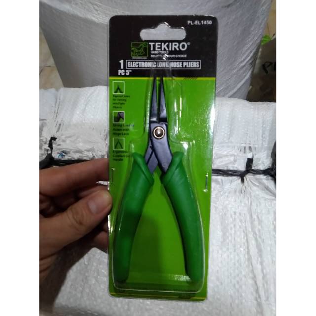 TEKIRO electronic long nose pliers 5inch tang potong ORIGINAL