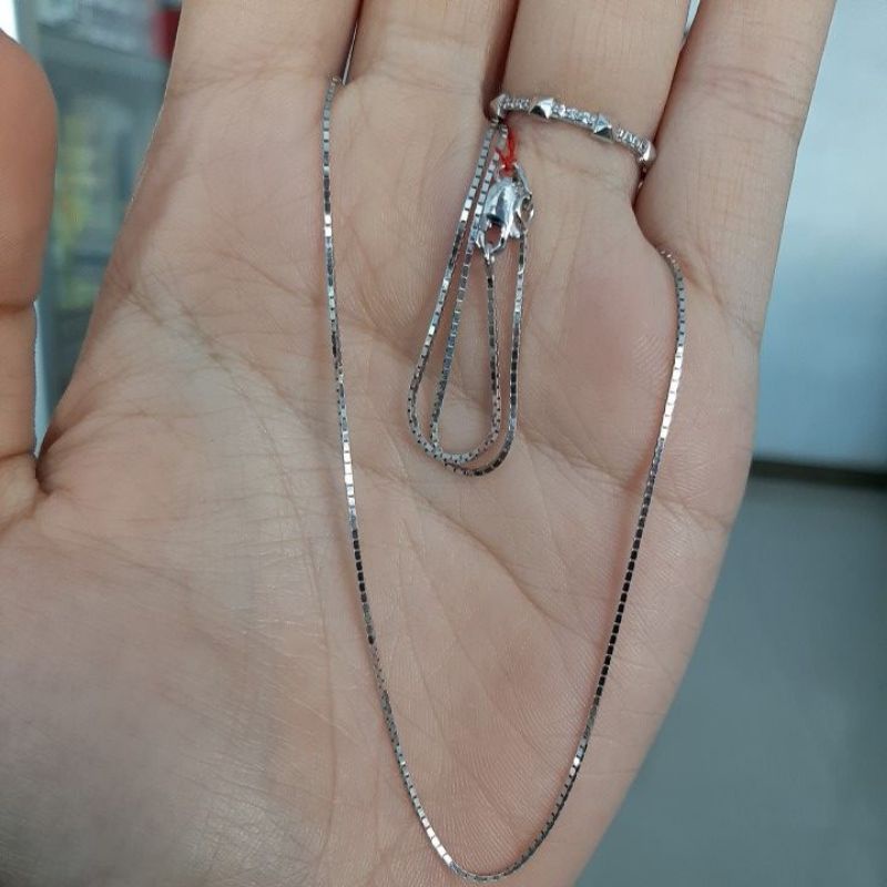 Kalung Melano kaca emas putih asli kadar 420